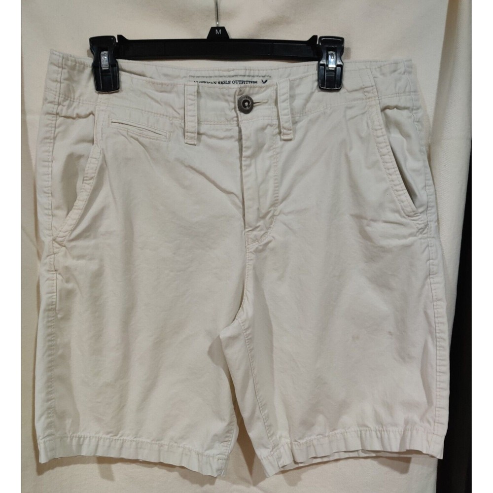 Men's American Eagle "Prep Length" Khaki Chino Shorts W33 X‎ L9,  9" Inseam.